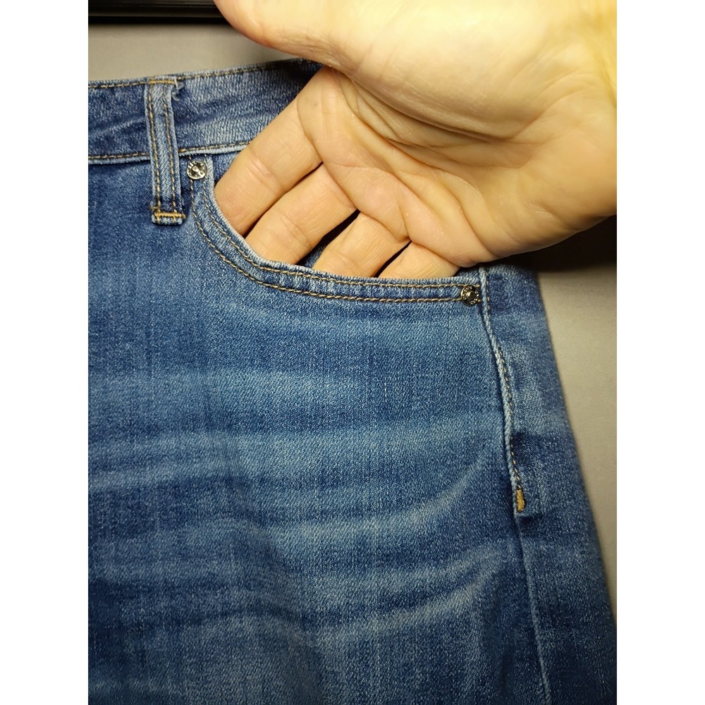 Chicos Wide Leg Jeans Womens 1R 30x31 Blue Denim High Rise Stovepipe Stretch - Picture 3 of 8